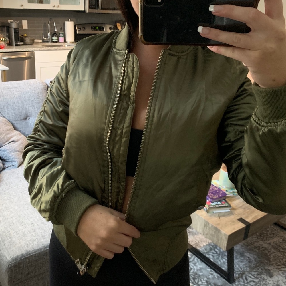 Olive Green Bomber Jacket